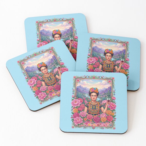 Item preview, Frida Kahlo Drinking Wine Colorful Mexican designed and sold by TeeARTHY.
