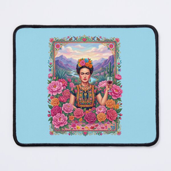 Item preview, Frida Kahlo Drinking Wine Colorful Mexican designed and sold by TeeARTHY.
