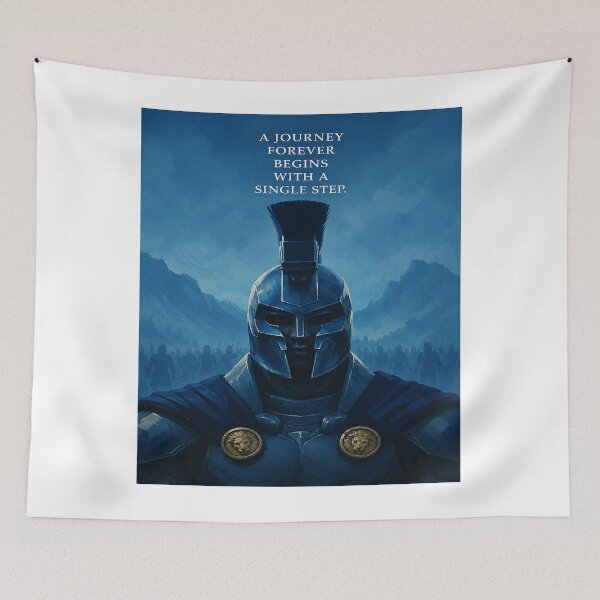 Item preview, A Journey Begins With A Single Step – Ancient Warrior Inspirational Art designed and sold by Golden Reels.