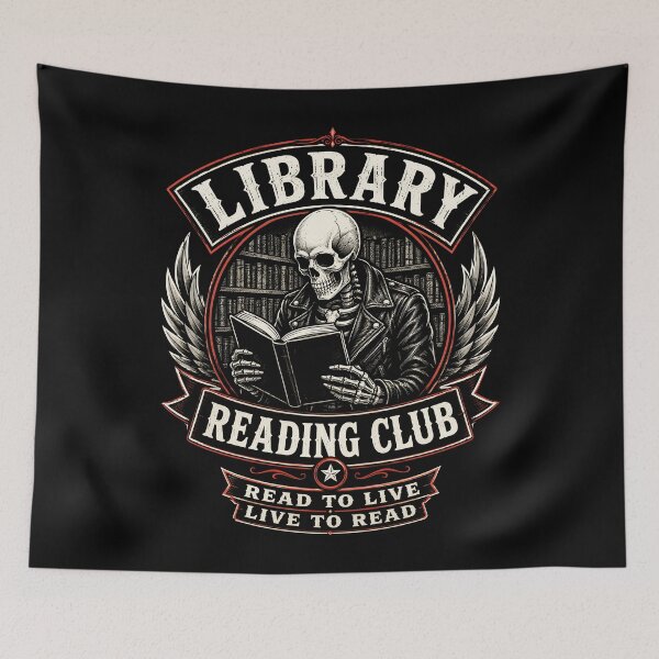 Item preview, Library Reading Club Skeleton Bookworm designed and sold by Victor Shadehorn.