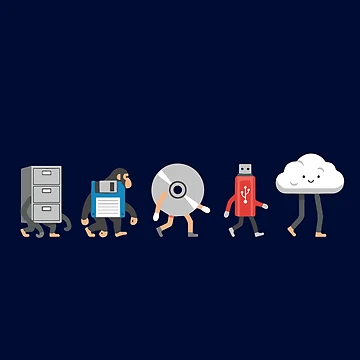 Artwork thumbnail, Data Storage Evolution Technology Geek Computer Science Programmer by SofiBlair