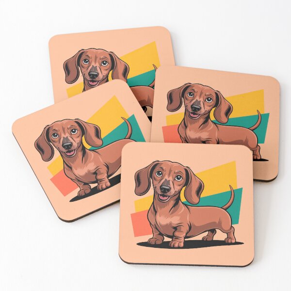 Item preview, Cute Brown Dachshund Wiener Dog Geometric Art designed and sold by Outlet Raloel.