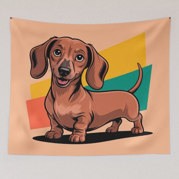 Item preview, Cute Brown Dachshund Wiener Dog Geometric Art designed and sold by Outlet Raloel.