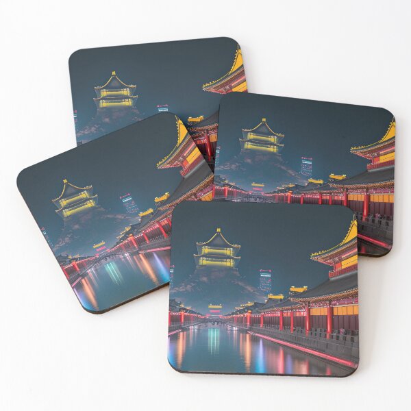 Item preview, "K-Drama Night: Majestic Korean Palace Nightscape Art" designed and sold by CuteSlothWorld.