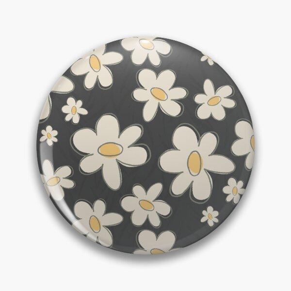 Item preview, Charcoal Cream Retro Daisy Garden designed and sold by MaddaMom.