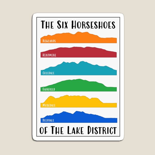 Item preview, Silhouette Profiles of 6 Famous Horseshoe (Round) Walks in the Lake District (V1) designed and sold by LazloWoodbine.