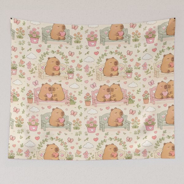 Item preview, Capybara Heart Garden Bench Pattern designed and sold by Soft Berry Studio.