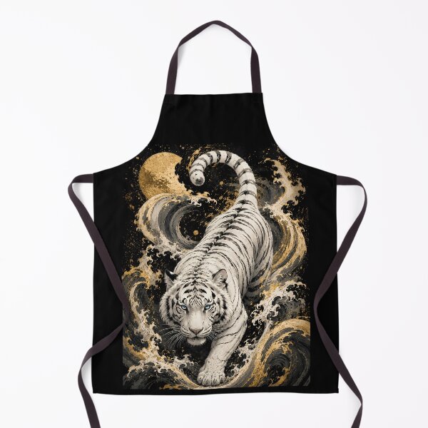 Item preview, White Tiger Moon Wave Relief Art | Embossed White Tiger Wall Decor | Majestic Wildlife Sculpture Style | Oriental Textured Artwork | Zen Nature Home Decor | Fantasy Tiger Art designed and sold by ManJiangHong.