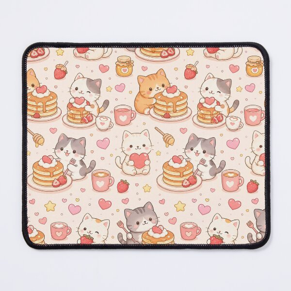 Item preview, Cozy Cat Love Pancake Pattern designed and sold by Soft Berry Studio.