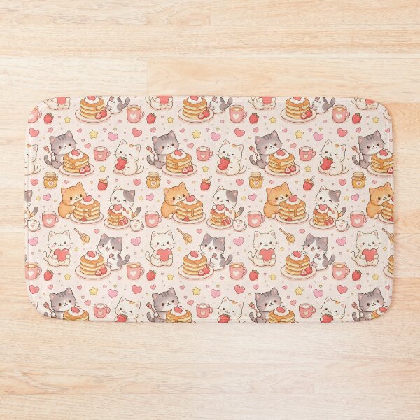 Item preview, Cozy Cat Love Pancake Pattern designed and sold by Soft Berry Studio.