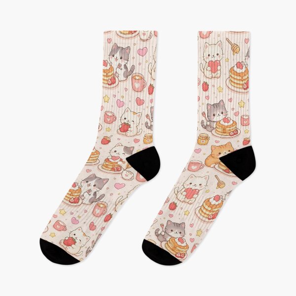 Item preview, Cozy Cat Love Pancake Pattern designed and sold by Soft Berry Studio.