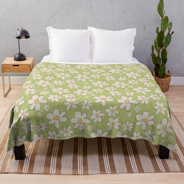 Item preview, Green and Cream Retro Daisy Garden designed and sold by MaddaMom.