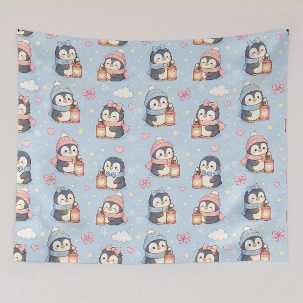 Item preview, Penguin Heart Lantern Pattern designed and sold by Soft Berry Studio.