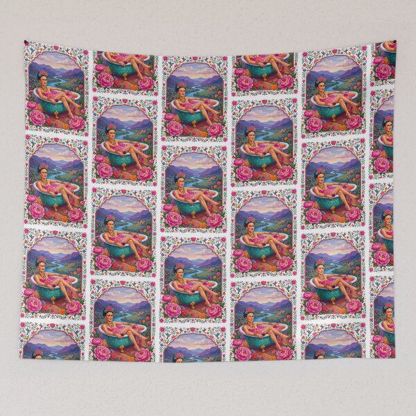 Item preview, Frida Kahlo Outdoor Bath In Tropical Floral River designed and sold by TeeARTHY.