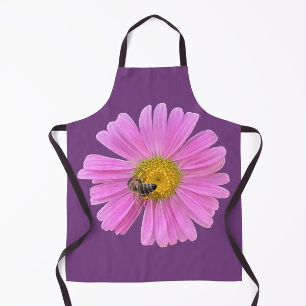 Item preview, Vibrant Pink Aster Flower with Honeybee Cutout designed and sold by BalkanBloom.