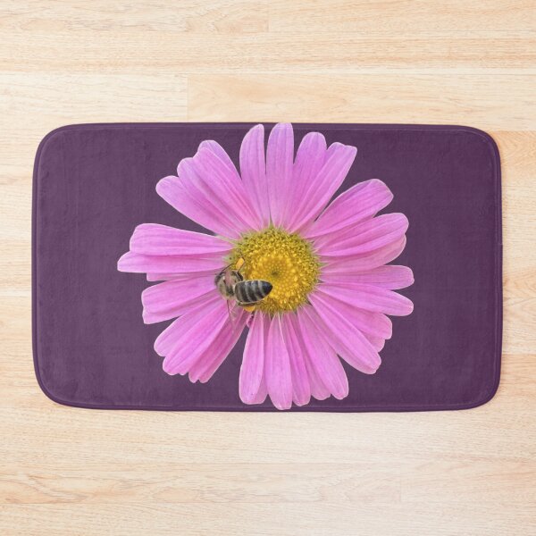 Item preview, Vibrant Pink Aster Flower with Honeybee Cutout designed and sold by BalkanBloom.