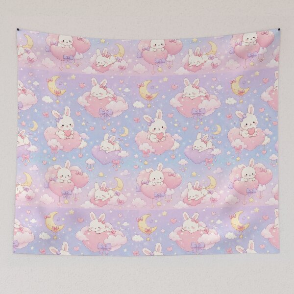 Item preview, Bunny Love Cloud Pattern designed and sold by Soft Berry Studio.