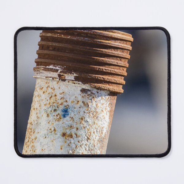 Item preview, Close-Up of a Rusted Metal Pipe Showing Corrosion Texture and Weathered Threads, Industrial Detail designed and sold by Nmallia.