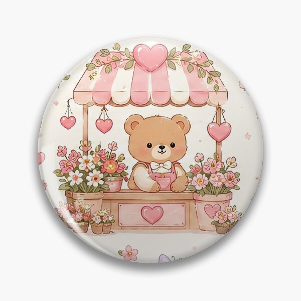 Item preview, Teddy Bear Heart Flower Shop Pattern designed and sold by Soft Berry Studio.