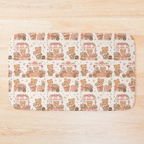 Item preview, Teddy Bear Heart Flower Shop Pattern designed and sold by Soft Berry Studio.