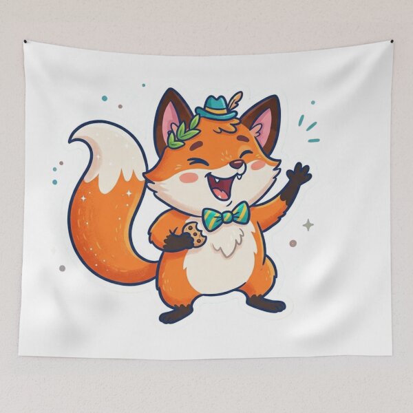 Item preview, Cute Happy Fox Cartoon Sticker designed and sold by ExploreAura Studio.
