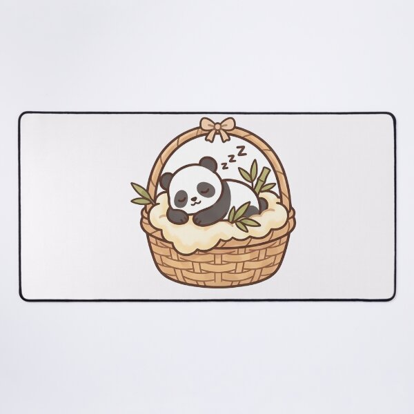 Item preview, Kawaii Sleepy Panda in the basket Art designed and sold by RADesignHub.