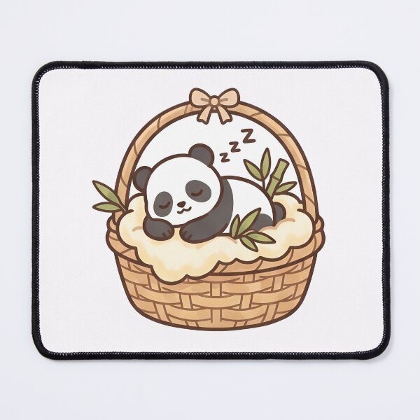 Item preview, Kawaii Sleepy Panda in the basket Art designed and sold by RADesignHub.