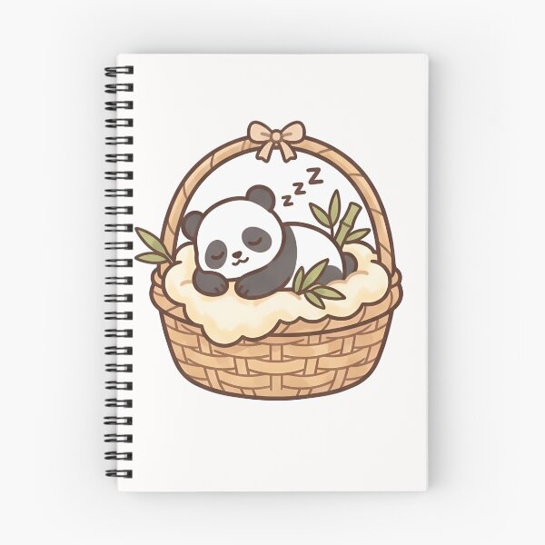 Item preview, Kawaii Sleepy Panda in the basket Art designed and sold by RADesignHub.