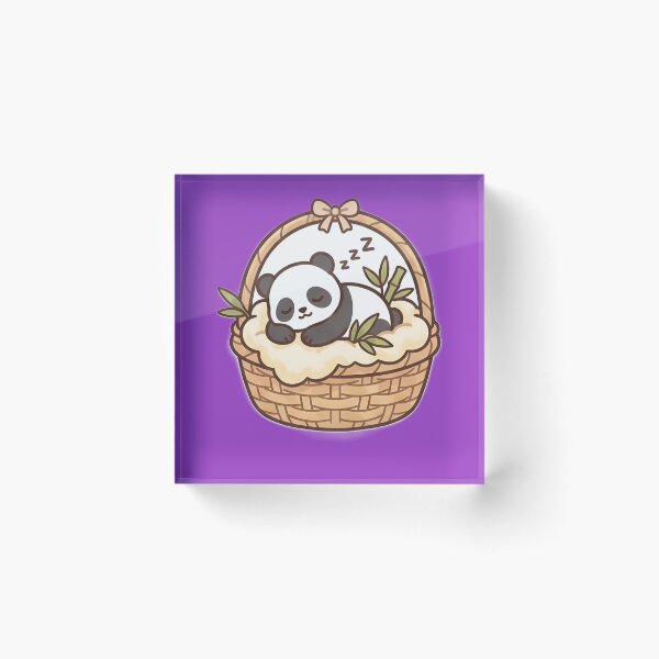 Item preview, Kawaii Sleepy Panda in the basket Art designed and sold by RADesignHub.