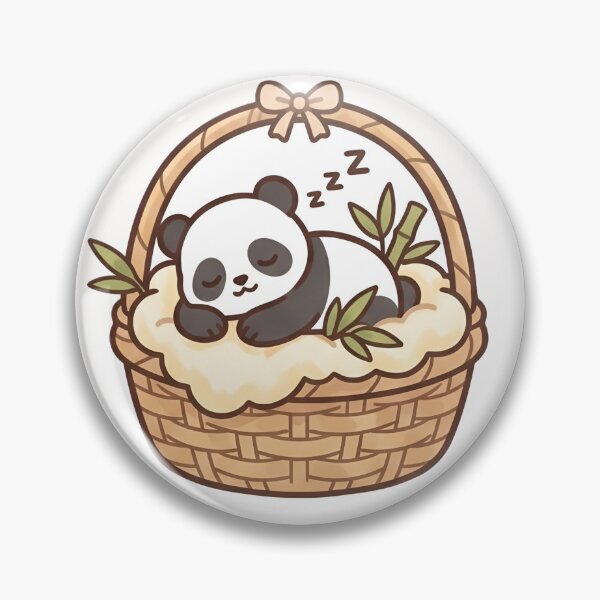 Item preview, Kawaii Sleepy Panda in the basket Art designed and sold by RADesignHub.