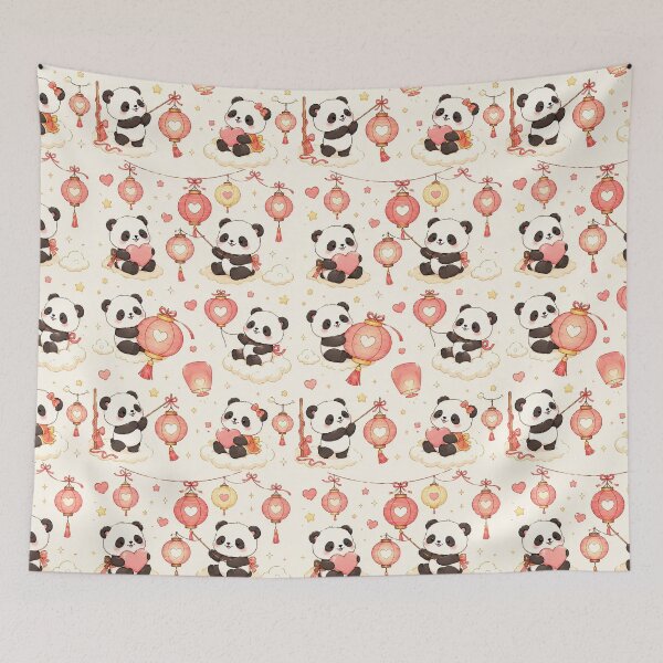Item preview, Panda Love Lantern Festival Pattern designed and sold by Soft Berry Studio.