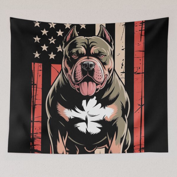 Item preview, Patriotic American Bully Dog Grunge Flag Mascot designed and sold by Outlet Raloel.