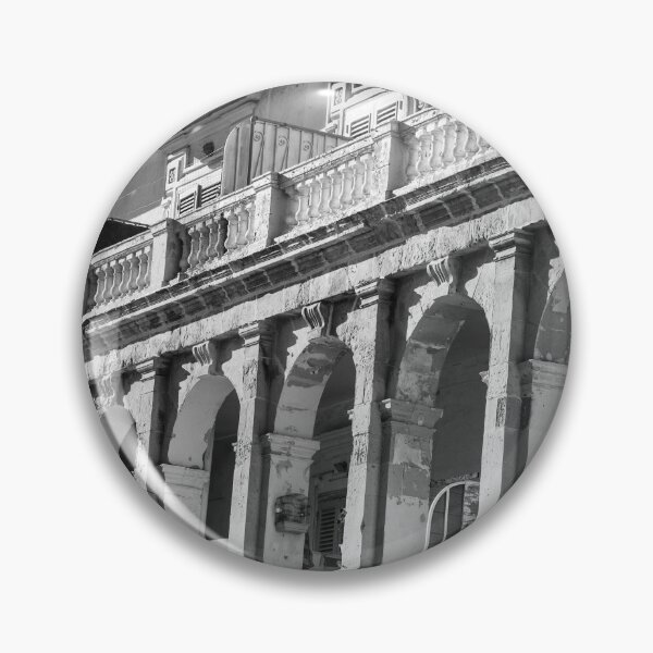 Item preview, Historic Stone Facade With Arched Balconies and Weathered Columns on Colonial Building designed and sold by Nmallia.