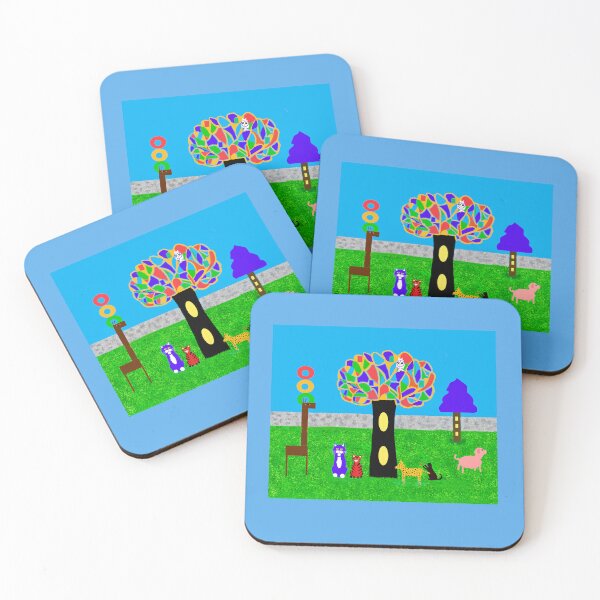 Item preview, Colorful Animals Under a Mosaic Tree designed and sold by Elaine M Hayward .