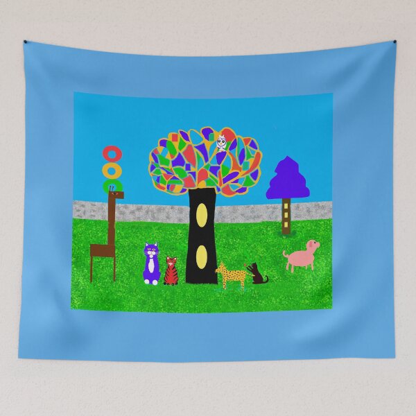 Item preview, Colorful Animals Under a Mosaic Tree designed and sold by Elaine M Hayward .