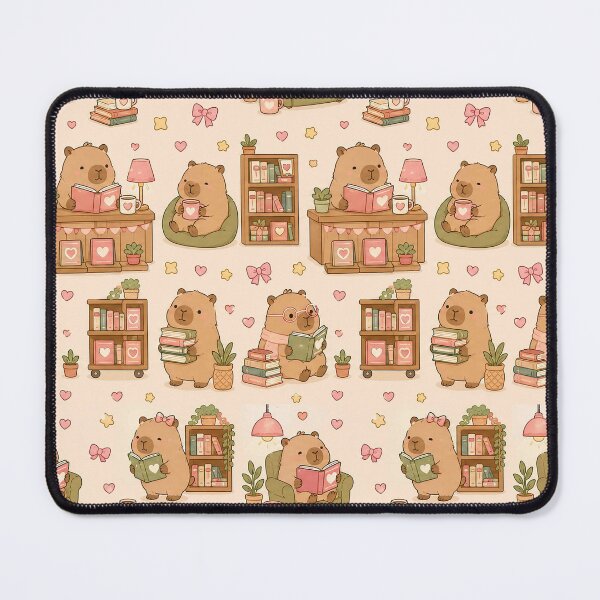 Item preview, Capybara Love Bookstore Pattern designed and sold by Soft Berry Studio.
