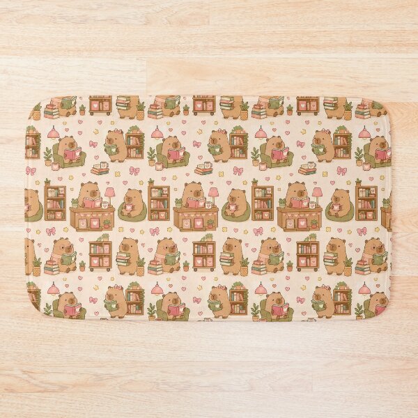 Item preview, Capybara Love Bookstore Pattern designed and sold by Soft Berry Studio.