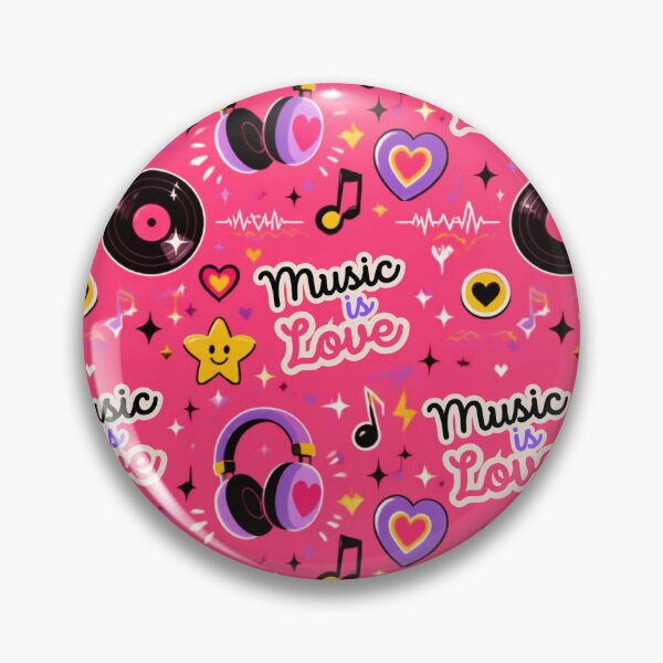 Item preview, Cute Music Is Love Pattern | Pink Headphones, Vinyl Records & Kawaii Music Design designed and sold by Joyfulfabric.