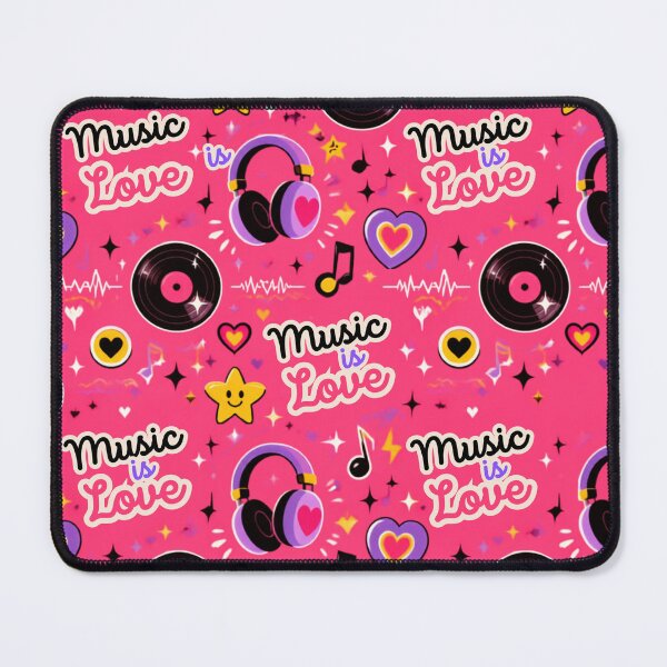 Item preview, Cute Music Is Love Pattern | Pink Headphones, Vinyl Records & Kawaii Music Design designed and sold by Joyfulfabric.