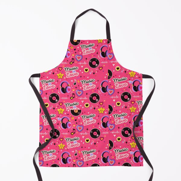 Item preview, Cute Music Is Love Pattern | Pink Headphones, Vinyl Records & Kawaii Music Design designed and sold by Joyfulfabric.