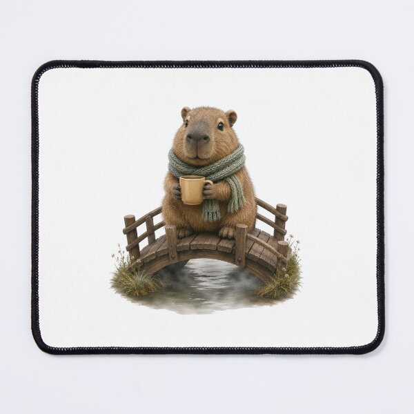 Item preview, Cozy Capybara Coffee Break designed and sold by Helenaphotoart.