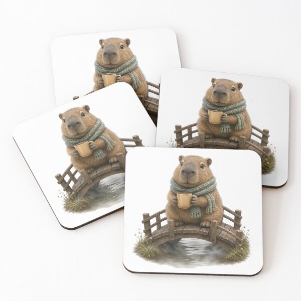 Item preview, Cozy Capybara Coffee Break designed and sold by Helenaphotoart.