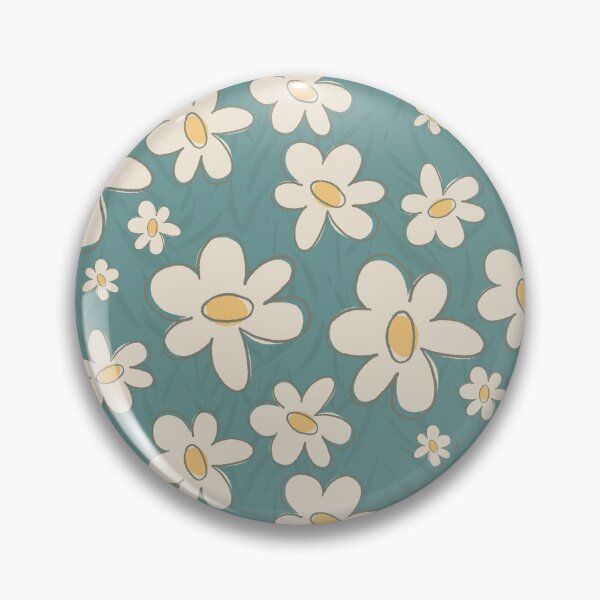Item preview, Dusty Teal Retro Daisy Garden designed and sold by MaddaMom.