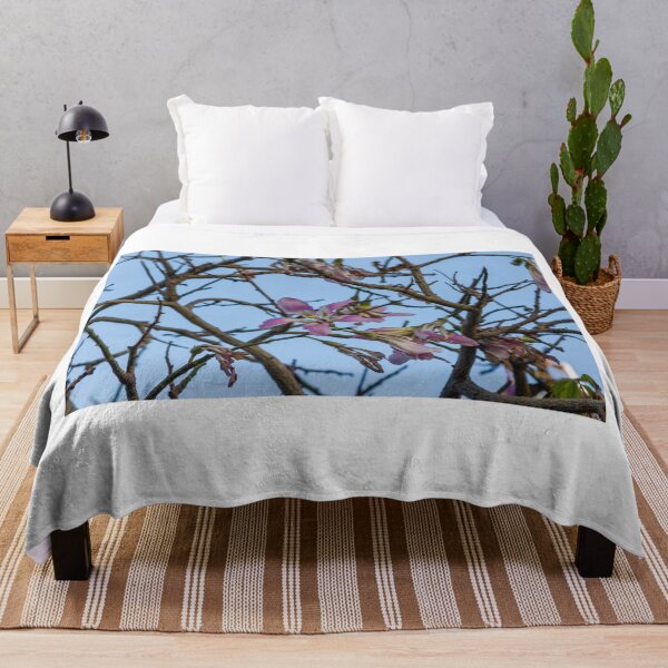 Item preview, Pink Blossoms on Bare Tree Branches Against Clear Blue Sky in Early Spring Morning designed and sold by Nmallia.