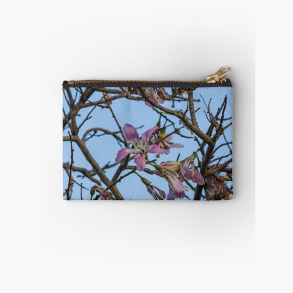 Item preview, Pink Blossoms on Bare Tree Branches Against Clear Blue Sky in Early Spring Morning designed and sold by Nmallia.