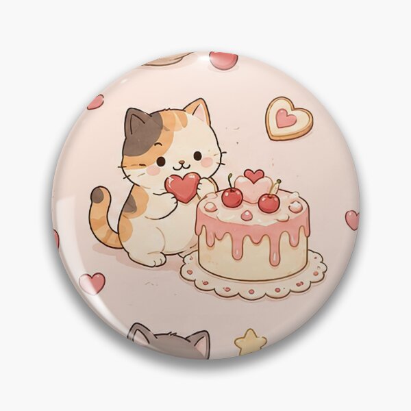 Item preview, Cozy Cat Heart Cake Pattern designed and sold by Soft Berry Studio.