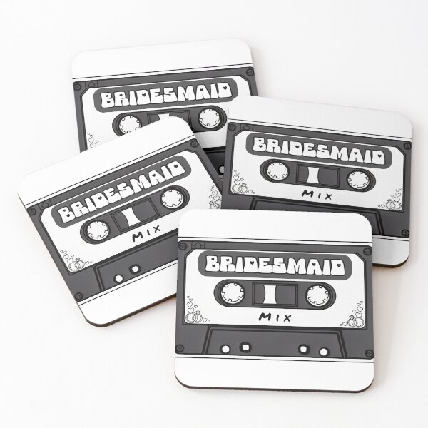 Item preview, Bridesmaid Mix Tape Retro Wedding Party Cassette Design designed and sold by MusicFanTees.