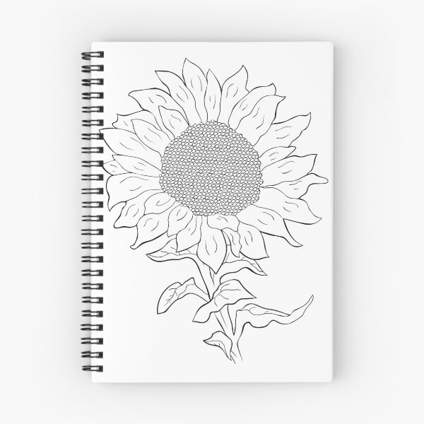 Item preview, Sunflower Line Art Drawing designed and sold by OrPolly.