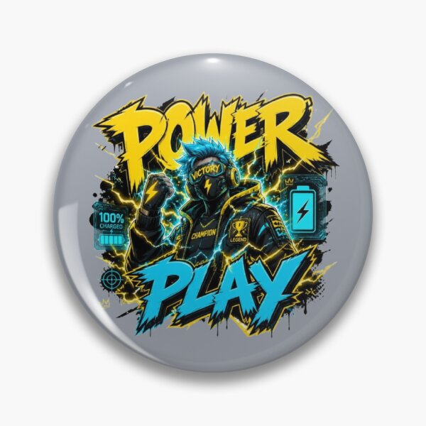 Item preview, POWER PLAY Gaming Sticker | Neon Esports Streetwear Graphic Design designed and sold by Stylestickers55.