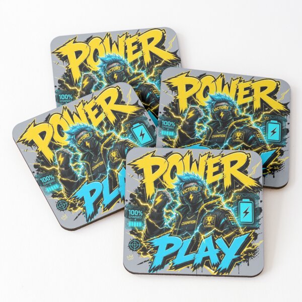 Item preview, POWER PLAY Gaming Sticker | Neon Esports Streetwear Graphic Design designed and sold by Stylestickers55.